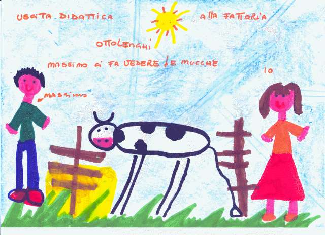 Disegni dei bambini in fattoria didattica