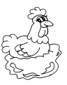 disegno gallina che cova le uova da colorare..disegno tacchino da colorare..disegno gallo da colorare