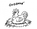 disegno gallina che cova le uova da colorare..disegno gallinella da colorare..disegno americanella da colorare in fattoria