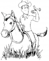 cow boy sul cavallo da colorare..cavaliere sul cavallo da colorare..cavallo nel bosco da colorare..cavallo inglese da colorare