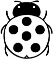 disegno di coccinella insetto da colorare..coccinella mangia afidi da colorare..fattoria didattica della regione campania