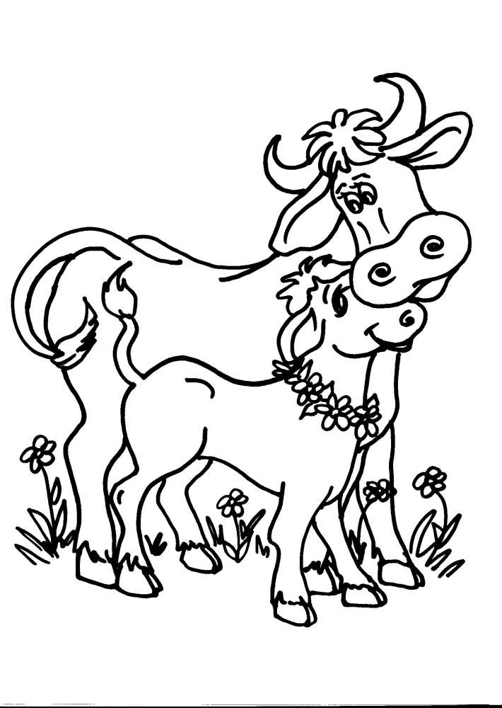 disegni animali della fattoria da colorare muccai