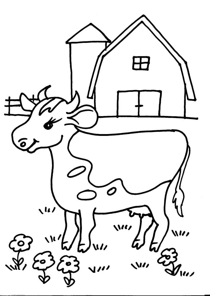 disegni animali in fattoria da colorare muccadise