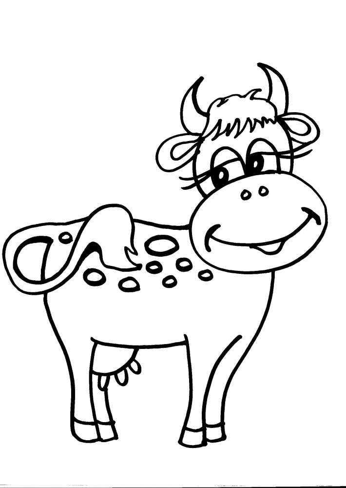 disegno vitellino della fattoria da coloraremucca
